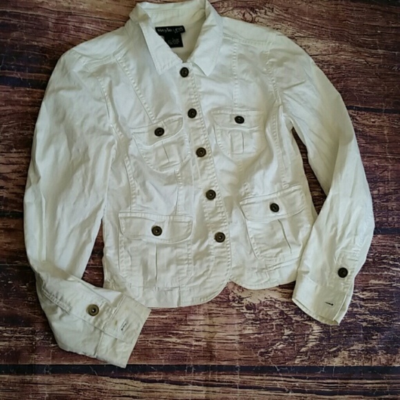 petite white jean jacket